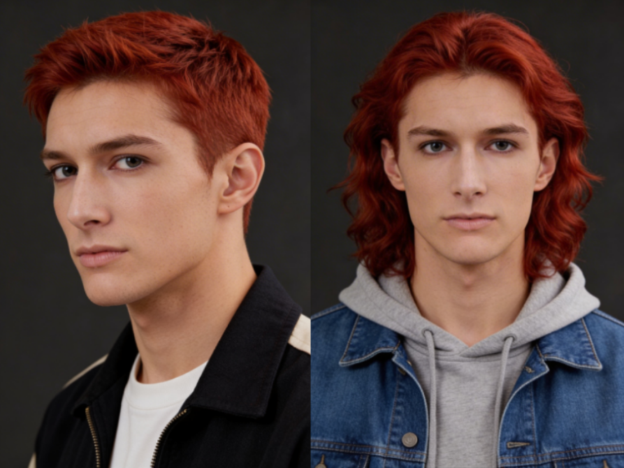 赤茶 髪色 メンズ